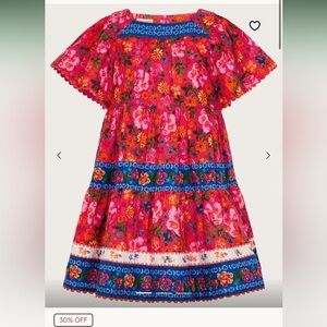 Monsoon Heritage Floral Mixed Print Red and Blue Dress NWT 12-13